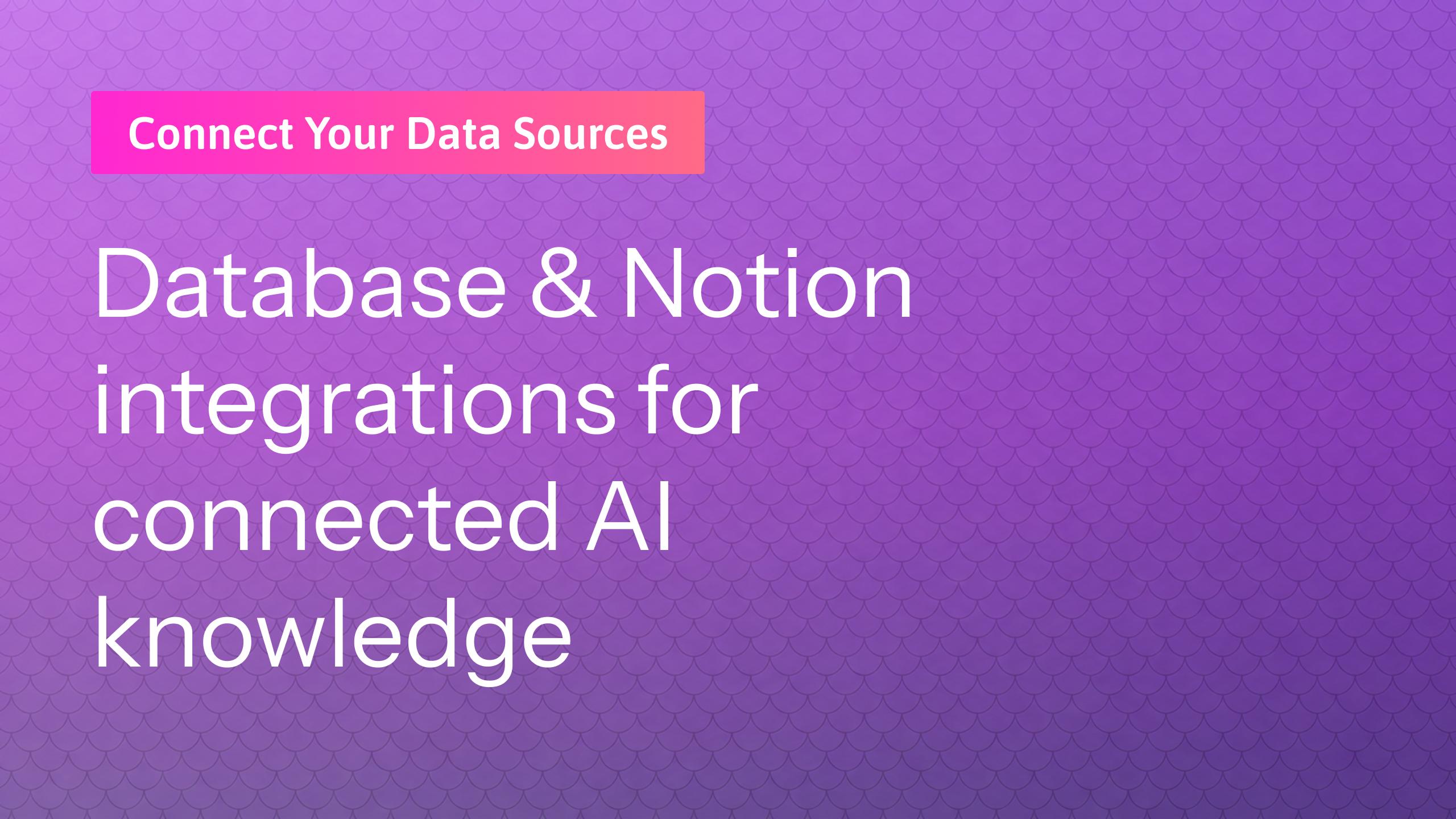 Ragfish database and Notion connectivity