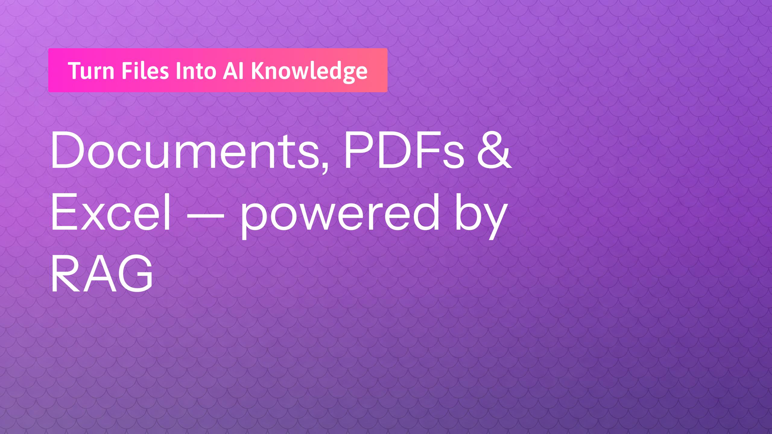 Ragfish document PDF and Excel knowledge
